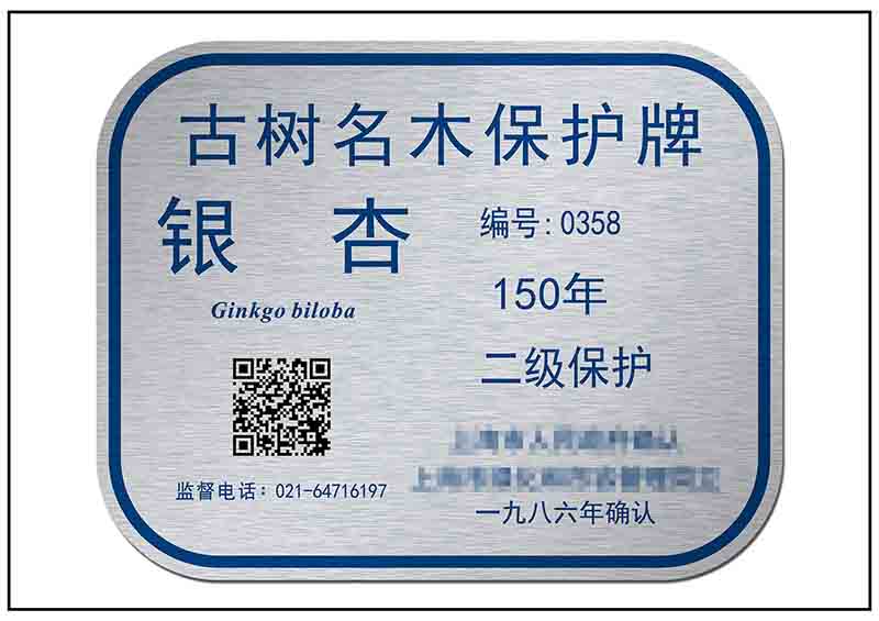 樹(shù)木二維碼牌
